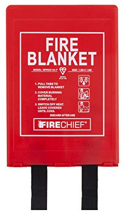 Firechief Premium Rigid Case Fire Blanket, 1.2m x 1.8m, Red - Fire Blankets for Kitchen, Home, Garage, Workplace - BPR3/K100-P Model