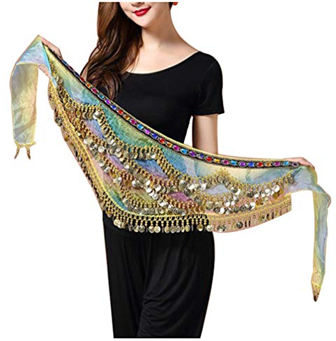 HorBous Bauchtanz Hüfttuch Gürtel mit Belly Dance Bauchtanz Hüfttuch Kostüm 300 Münzen