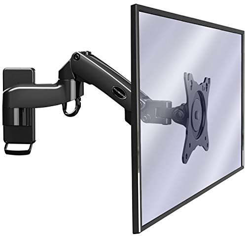 Invision Wandhalterung für PC und TV – Monitore von 17 bis 27 Zoll – ergonomischer Arm verstellbar mit Neigung und Drehgelenk – VESA 75 x 75 mm und 100 x 100 mm – Gewicht von 2 kg bis 7 kg [MX250]