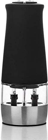 LTLWSH Macina Sale e Pepe Elettrico 2 in 1 Macina Pepe Elettrico Regolabile Macinapepe Elettrica macinatura Batteria Alimentato Condimento Grinder per Sale,Spezie,Peperoncino