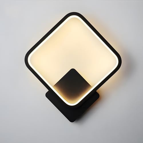 ZTWLEED LED Wandleuchte Innen,14W 1600LM Wandlampe Mordern | 3000K/4000K/6000K,Quadratisch Wandbeleuchtung für Schlafzimmer Wohnzimmer Korridor Treppenhaus,110-240V,Weiß