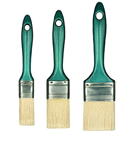 Hardy Lot de 3 Pinceaux 25 Mm 38 Mm 50 Mm Série 07 pour Divers Types de Peinture, Les Émulsions, Peintures au Latex, Acryliques, Vernis, Vert