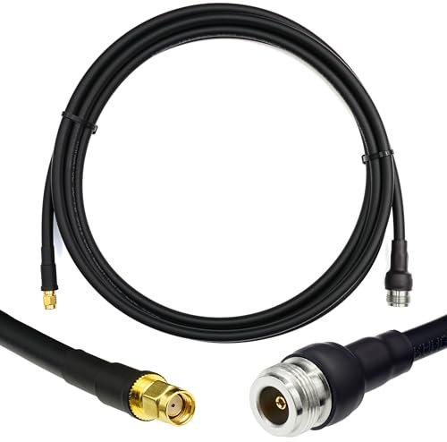 15m RP-SMA Stecker auf N Buchse Koaxialkabel – 15 Meter 5D-FB Verlustarmes Antennenkabel Ø7.5mm Verlängerungskabel (50 Ohm) — für WiFi Router Antenne Wireless RF WLAN Radio Modem