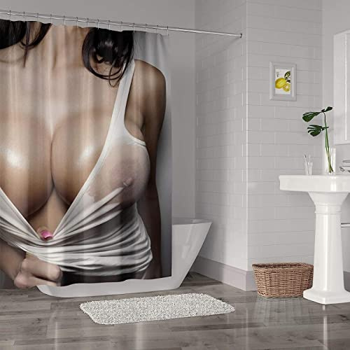RADEMA Duschvorhang 180x200cm Nackt Duschvorhang Antischimmel Wasserdicht Sexy Frauen Shower Curtains Geeignet für Badezimmer Badewanne mit 12 Kunststoffhaken