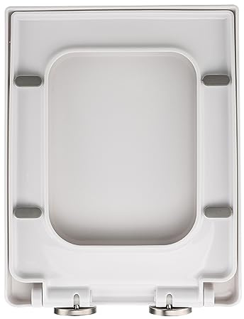 Toilet Seats Quiet Close Heavy Duty Premium One Click Square Toilet Seat with Cover, Easy Installation and Quick Release Thickened Durable Plastic(White)