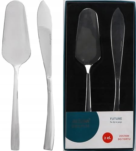 Altom Design Future Lot de 2 couverts à gâteau en acier inoxydable avec couteau et pelle à tarte