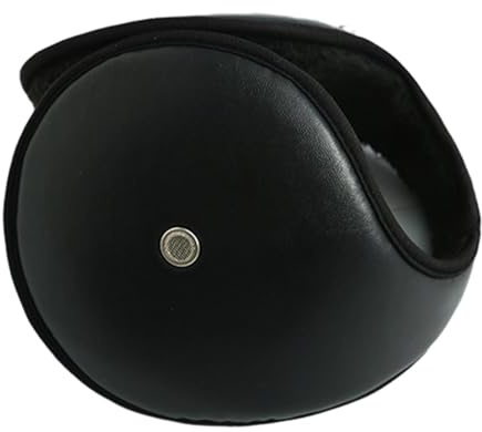Hero-S Windproof & Waterproof Leather Outer Ear Warmers For Adults - Plush Earmuffs For Cold Weather Cycling & Winter