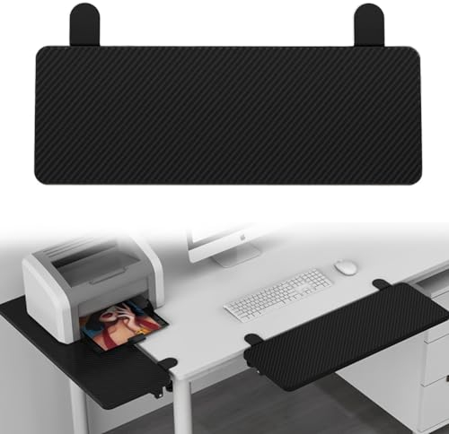 Extension de Bureau Ergonomique, 64x24cm Extension de Table Accoudoir Support Repose-Poignet pour Bureau, Tables de Travail Accoudoir Ergonomique de Bras de Table d'ordinateur pour Le Bureau-Noir