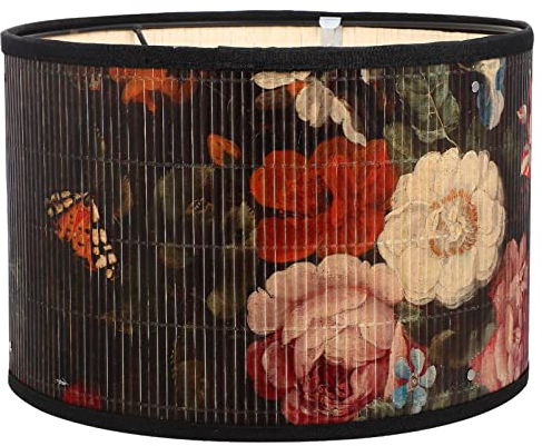 Homoyoyo Lampenschirm Mit Böhmischem Blumenmuster Trommellampenschirm Für Heimdekoration Vintage-Lampenschirme Wandlampenschirme Nachttisch-Lampenschirm Vintage-Blumenlampenschirm