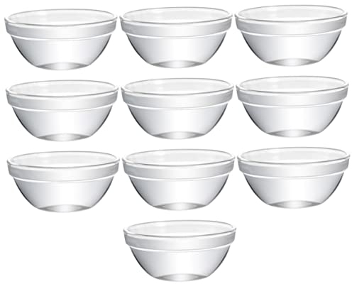 Zerodeko Bols En Verre Transparents Haute Température, Grand Format, Lot De 10, Saladiers Multi-usages Résistants à La Chaleur Cuisine Et Repas, Bols à Dessert Pratiques Maison