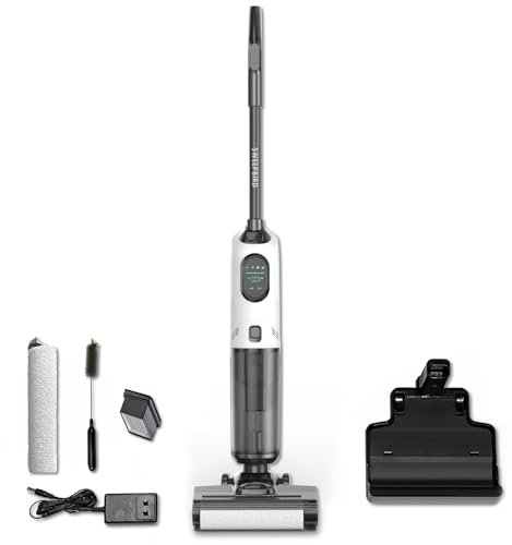 Ywaitsh SWEEPBIRD Pro - Aspiradora en seco y húmedo sin cable, limpiador de pisos de madera dura para limpieza de múltiples superficies con control inteligente y sistema de autolimpieza, para suelos