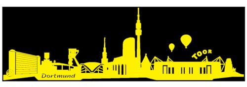 Samunshi® Wandtattoo Dortmund Skyline + Stadion 70 x 21cm gelb