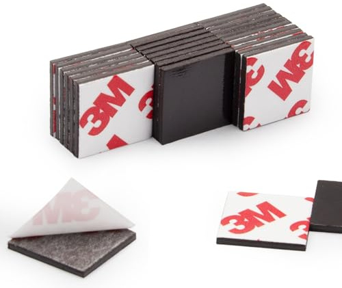 Magnetic Squares with Adhesive Backing(96 PCS Each 3/4 x 3/4),Self Sticky Pre-Cut Magnet Tape Strip for Family Activities,Peel and Stick for Cards/Picture/Poster (80mil Magnet)