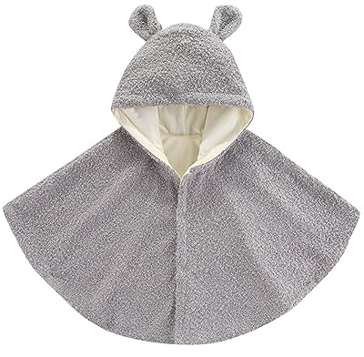 Déguisements d'hiver pour tout-petits, filles et garçons, costumes boutonnés en velours uni avec capuche, cape, poncho, vêtements de déguisement, chemises pour garçons 128 Auto, gris, 2-4 ans