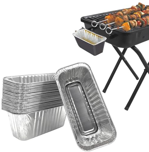 45 Stück Aluminium-Fettpfannen für Grill, 27 oz Kapazität, Fettauffangschale für Aluminiumfolienheizer, 45 Stück | Fettauffangschale für Aluminiumfolienheizer, 45 Stück