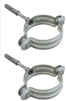 Collier rond pour descente pluviale zinguerie pour gouttières (D 80 Aluminium/Blanc gris PZ2)