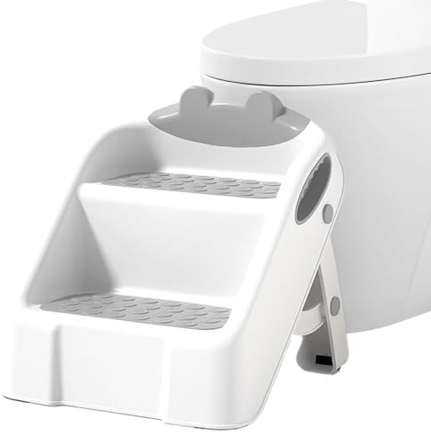 2-Stufen-Hocker Für Kinder – 30,5 X 32,5 X 32 Cm. 2-Stufen-Hocker Für Das Töpfchentraining Von Kindern | Klappbarer Kinder-Tritthocker, Toilettenhocker Für Waschbecken, Toilettenhocker | 2-Stufen-Hock