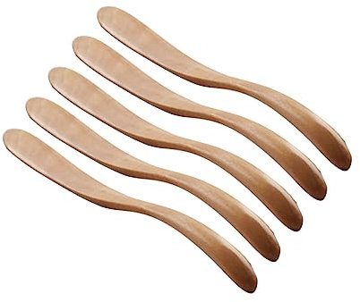 ABOOFAN 5St Sahnemesser easy putz Buttermesser aus Holz Marmeladenverteiler Bambus