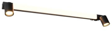 meineWunschleuchte Bad Spiegelleuchte mit 2 Spots & Schalter Schwarz | Breite 90cm, 2x GU10 LED inkl., Wand Leuchte für eine gezielte Beleuchtung von Spiegel & Waschbecken in Badezimmer & Gäste WC