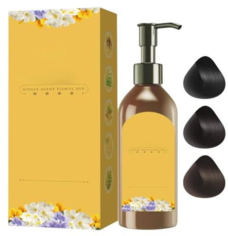 Tinte Floral Vegetal Único Coloración Rápida Y De Larga Duración Para El | Pack Individual Color Natural De Larga Duración Y Rápida Coloración Para Mujeres, Hombres, Adultos,