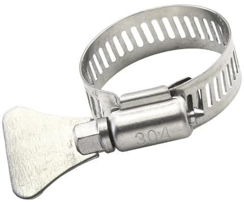 2-10 Pieces Worm Gear Hose clamp 6-95mm Adjustable Key clamp Hose clamp Stainless Steel for Water Pipes Automotive Machinery(21-38mm 5pcs)