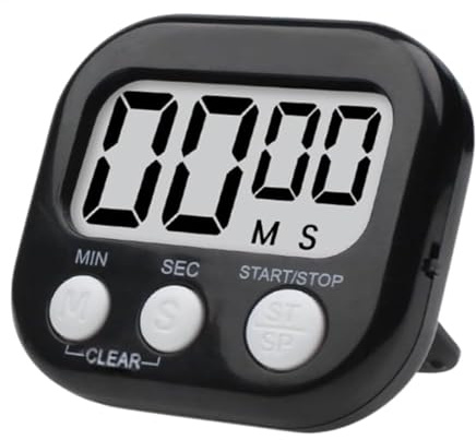SNZ Digitale Timer Stoppuhr Küchentimer Kurzzeitwecker - Timer Küche Küchentimer Digital Stoppuhr, für Schule, Büro, Sport, Hautpflege Freizeit (Schwarz)