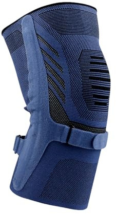 Moonlove Adult Compression Knee Support Sleeve with Adjustable Pressure Strap Men Women Elastic Knitted Knee Brace Strap Protector Guard for Sports Running Cycling Workouts, 1 Pack