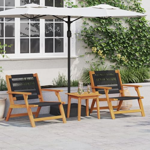Makastle Beistelltisch Outdoor Balkontisch Klein Gartentisch Wetterfest Loungetisch Outdoor Couchtisch für Patio, 45x45x40 cm Massivholz Akazie