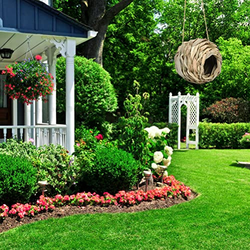 Grass House Hand Woven Birdhouse for Finch, Outdoor Decoration, Indoor Hanging, Unique Design Grass (small)