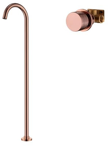 Grifo Bañera de Pie Giratoria de 360° Empotrada Grifo Baño para Bañera Independiente,Oro Rosa