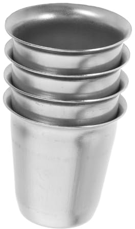 MOTHNUR 4pcs Stainless Steel Communion Chalice Wine Goblet Offering Cups Stemless Prayer Wine Cups for Catholic Holy Communion and Party Use