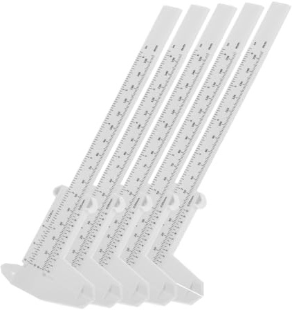 Didiseaon 5 Piezas calibre vernier herramienta de calibre instrumento de medición multifuncional regla de calibre a vernier mini pinza de plástico pie de rey el plastico
