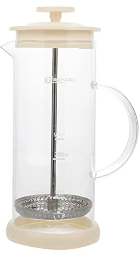 FUNNETOYU Montalatte Manuale Pompa, Manuale Per Latte in Vetro e Acciaio, Contenitore Portatile Per Schiuma Cremosa, Per Cappuccino e Latte Macchiato in Casa e Caffetteria