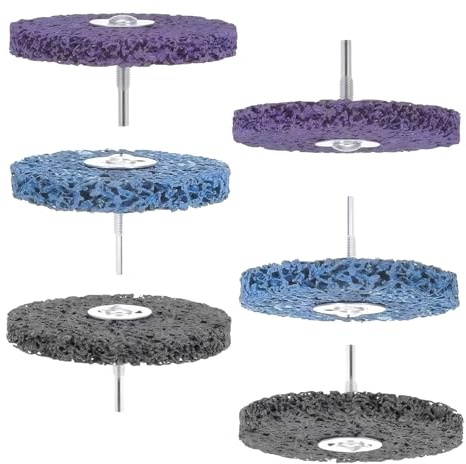 WIYETY 6 Stück 100mm CSD Scheibe: CBS Schleifscheibe, Reinigungsscheibe, Schleifscheiben für Winkelschleifer, Grobreinigungsscheibe für Rostentfernung und Lackentfernung(Lila Blau Schwarz)