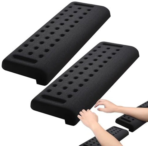 Handballenauflage Tastatur, 2 Stück Ergonomische L Förmige Handgelenk Ellenbogenkissen Memory-Schaum Rutschschutz Anti-Sehnenscheidenprobleme für Tisch oder Schreibtisch Kante, Black