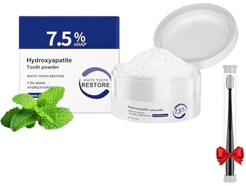Polvo de hidroxiapatita microcristalina, polvo de hidroxiapatita para eliminar manchas en los dientes, producto para el cuidado bucal con blanqueamiento suave (1PC)