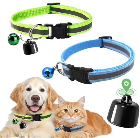 BIZOI Mini Localizzatore GPS per Chat, Mini GPS Tracker per Gatti e Cani, Collare Localizzatore GPS per Gatti, Localizzatore per Gatti Compatibile con iOS & Android