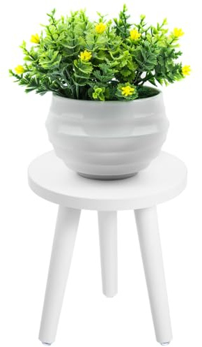 DIYEAH Moderner Weißer Holz blumenständer Höhe Stabiler Blumenhocker für Innen Balkon Garten Vielseitiger Pflanzenhalter für Kleine Blumentöpfe Abnehmbar Natürlicher Pflanzkübelständer | Blumentopf Halterung Als Dekoratives Blumentopfregal FüR Balkon Garten Und Topfpflanzen 22.00 X 20.00 X 20.00 Cm