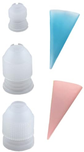 JECOMPRIS Set de 5 Mangas Pasteleras de Silicona para Repostería Convertidor, Kit de Herramientas para Decorar Pasteles y Cremas, Suministros para Glaseado y Decoración de Postres en Cocina