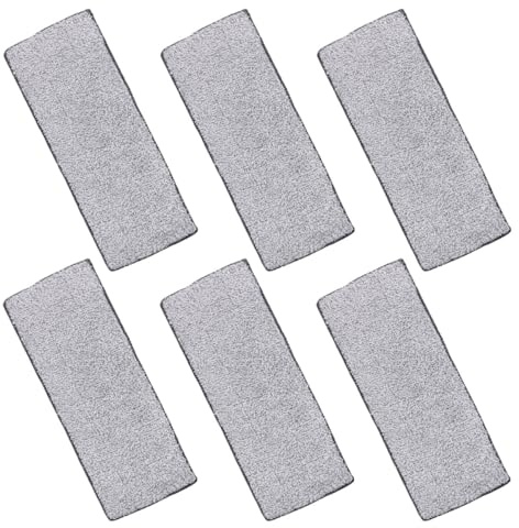 OSALADI Lot de 6 Recharges de Balai à Franges 33x12 Cm en Fibres, Lingettes de Remplacement pour Serpillière Plate, Lavables et Réutilisables, Absorbantes pour Sols Lisses, Adaptées