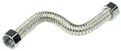 2 st rostfritt stål korrugerad vattenslang G1/2 tum & G3/4 tum 20-200 cm (2 x 150 cm 1-2 BSPP) – hårt rör för VVS-trädgård och industriellt bruk