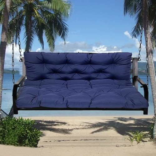 Waterproof 3-Seater Hollywood Swing Cushion, Garden Bench Pad with Backrest, Dark Blue, 150x100x10cm - Ideal for Outdoor Seating, Patio, Deck, and Yard Comfort