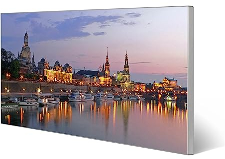 banjado® Magnettafel silber 78 x 37cm / Magnetwand aus Metall/Magnetpinnwand Memoboard/Pinnwand Magnettafel Küche, Büro, Kinderzimmer inkl. 4 Magnete & Montageset Motiv Dresden
