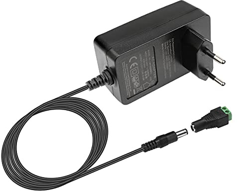 LE Adaptador de Corriente Estándar Europeo DC 12V 2A, Fuente de Alimentación para Tiras LED 100-240V, Transformadores Máximo 24 W