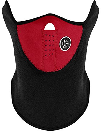 SHOP-STORY - Masque Polaire Anti-Froid Protection du Visage et Cou Contre Vent Cagoule pour Ski Snowboard Moto Scooter Vélo - Rouge