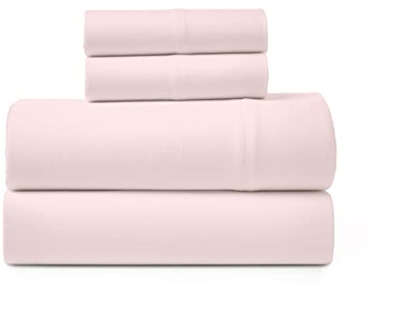 Road Trip America Jersey Knit Sheet Set - 4 Pieces Queen Cotton Sheets Set - Soft Cozy Stretchy Knit Bed Linen (Blush, Queen)