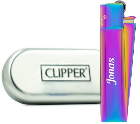 Geschenkfreude Feuerzeug mit Gravur - Rainbow kompatibel mit Clipper Metall | , Feuerzeug Geschenkidee, Gasfeuerzeug, individuelle personalisierte Valentinstagsgeschenke für Ihn und Sie