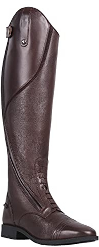 QHP Eleganter Damen Leder-Reitstiefel Tamar Adult normal (braun, numeric_40)