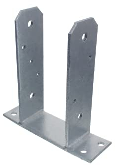 NAJDER U-Pfostenträger 120 mm zum Aufschrauben Feuerverzinkung Pfostenträger typ TT Stützenfuss Pfostenträger Pfostenanker (120 mm)