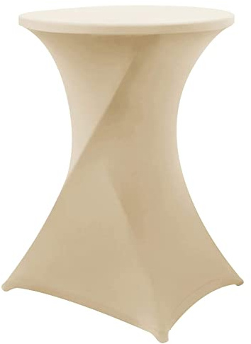GEBIN Mantel Elástico Stella, Fundas Elásticas para Mesa, Cubremesa De Coctel Seco De Bar Elástico Redondo Adecuado para Fiestas, Bodas, Eventos (Champán,80x110 cm)